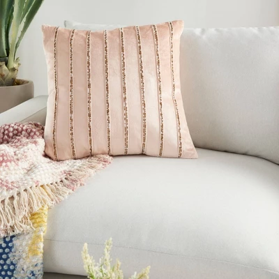 Sofia Beaded Striped Throw Pillow - Mina Victory 2 Sofia Beaded Striped Throw Pillow - Mina Victory - Image 2
