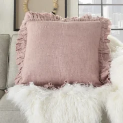 Mina Victory Life Styles Linen Frilled Border Throw Pillow 5 Mina Victory Life Styles Linen Frilled Border Throw Pillow -Mina Comfort Outlet Store GUEST 02f4b7f0 459d 4f1b 9c2c bf8fda6ed71e