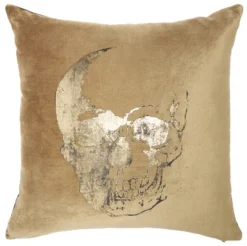 Mina Victory Luminecence Metallic Skull Pillow -Mina Comfort Outlet Store GUEST 070555ae 92c3 4873 bc2b 13a45674d40e