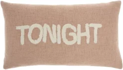 Mina Victory Life Styles Tonight Reversible Not Tonight Tufted Text 14" X 24" Indoor Throw Pillow -Mina Comfort Outlet Store GUEST 08b52c6e 0509 43d7 8c52 701851efd1ee