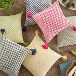 18"x18" Life Styles Lattice With Tassels Square Throw Pillow - Mina Victory 12 18"x18" Life Styles Lattice With Tassels Square Throw Pillow - Mina Victory -Mina Comfort Outlet Store GUEST 0bbf5e34 b2b3 48e2 af27 d3f5413b5dc4