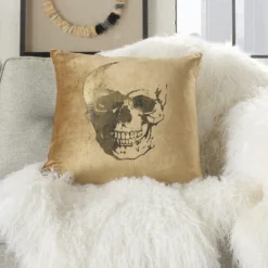 Mina Victory Luminecence Metallic Skull Pillow -Mina Comfort Outlet Store GUEST 0e01afcb 1d9c 438e a3e6 04b800b942ea