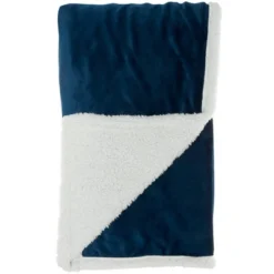 50"x60" Velvet Faux Shearling Reversible Throw Blanket - Mina Victory -Mina Comfort Outlet Store GUEST 0f3e6e2a f39a 4b8f 9162 d9ed73741780