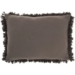 14"x20" Oversize Shag Chindi Short Cut Lumbar Throw Pillow Charcoal - Mina Victory -Mina Comfort Outlet Store GUEST 1c76b74e 235e 4273 a5ec 6794c891612f