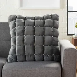 Oversize Luminescence Quilted Swarovski Square Throw Pillow - Mina Victory