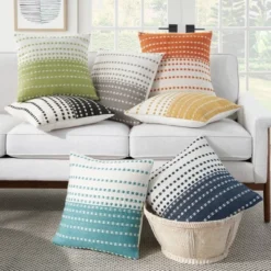 18"x18" Woven And Stitched Square Throw Pillow - Mina Victory -Mina Comfort Outlet Store GUEST 1f48eef6 02ef 4d05 9967 1aae25c13541