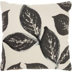 20"x20" Oversize Embroidered Leaves Square Throw Pillow - Mina Victory -Mina Comfort Outlet Store GUEST 21d6ff30 68b0 4fc6 b300 546139486683
