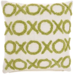 18"x18" Life Styles Tufted 'XOXO' Square Throw Pillow - Mina Victory -Mina Comfort Outlet Store GUEST 26dcb8a9 05ad 4761 9062 882a06d96b72