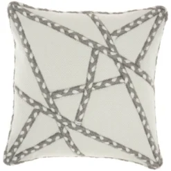 18"x18" Woven Braided Geometric Outdoors Square Throw Pillow - Mina Victory -Mina Comfort Outlet Store GUEST 27a4e7e7 5385 4b1d b687 4dcc04670ec8