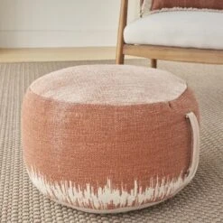 Mina Victory Life Styles Stonewash 20" X 20" X 12" Indoor Drum Pouf With Handle 16 Mina Victory Life Styles Stonewash 20" X 20" X 12" Indoor Drum Pouf With Handle -Mina Comfort Outlet Store GUEST 282250f0 f4c6 4f40 82aa 358b54bda349