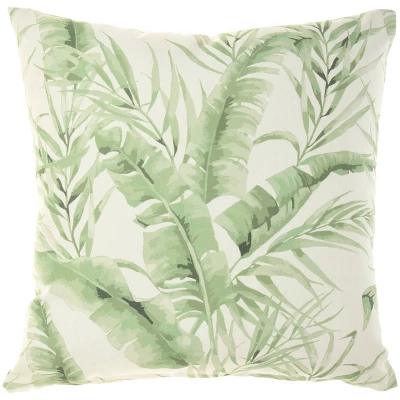 18"x18" Reversible Indoor/Outdoor Banana Leaf And Chevron Print Square Throw Pillow - Mina Victory 7 18"x18" Reversible Indoor/Outdoor Banana Leaf And Chevron Print Square Throw Pillow - Mina Victory - Image 7