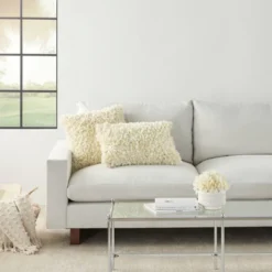 17"x17" Shag Chindi Short Cut Square Throw Pillow Ivory - Mina Victory 9 17"x17" Shag Chindi Short Cut Square Throw Pillow Ivory - Mina Victory -Mina Comfort Outlet Store GUEST 2cca5194 a180 40ec a92c d79e6ac487a9