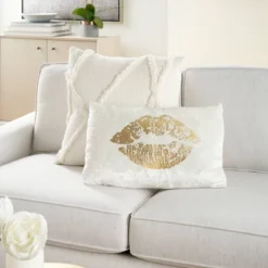 12"x18" Luminescence Metallic Lips Lumbar Throw Pillow Gold - Mina Victory 6 12"x18" Luminescence Metallic Lips Lumbar Throw Pillow Gold - Mina Victory -Mina Comfort Outlet Store GUEST 2df1f6e9 1056 4143 a6c0 891cbafa702d