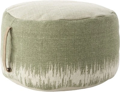 Mina Victory Life Styles Stonewash 20" X 20" X 12" Indoor Drum Pouf With Handle 7 Mina Victory Life Styles Stonewash 20" X 20" X 12" Indoor Drum Pouf With Handle - Image 7
