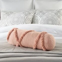 6"x20" Oversize Life Styles Distressed Diamond Cylinder Throw Pillow - Mina Victory -Mina Comfort Outlet Store GUEST 3938562c c701 4361 a9e1 d51d96a6007c