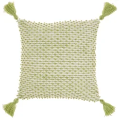 18"x18" Loops Striped Square Throw Pillow With Tassels - Mina Victory 17 18"x18" Loops Striped Square Throw Pillow With Tassels - Mina Victory -Mina Comfort Outlet Store GUEST 3d783be1 a318 421c 8135 5d307464e6f2