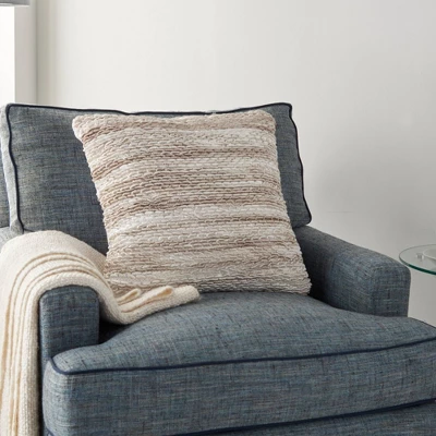 Life Styles Woven Ribbon Loops Square Throw Pillow - Mina Victory 3 Life Styles Woven Ribbon Loops Square Throw Pillow - Mina Victory - Image 3