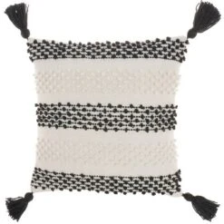 18"x18" Woven Loops Striped Square Throw Pillow With Tassels - Mina Victory -Mina Comfort Outlet Store GUEST 3e557057 0b4b 47ec b3d8 b64dfdb1323f