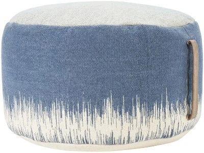 Mina Victory Life Styles Stonewash 20" X 20" X 12" Indoor Drum Pouf With Handle 12 Mina Victory Life Styles Stonewash 20" X 20" X 12" Indoor Drum Pouf With Handle - Image 12