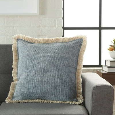 18"x18" Life Styles Stonewash Square Throw Pillow With Fringe - Mina Victory 2 18"x18" Life Styles Stonewash Square Throw Pillow With Fringe - Mina Victory - Image 2