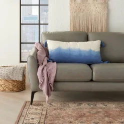 14"x30" Life Styles Ombre Lumbar Throw Pillow With Tassels - Mina Victory -Mina Comfort Outlet Store GUEST 45309255 93e9 4db6 8356 4ccfe80ff2c2