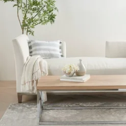 Life Styles Chambray Striped Throw Pillow - Mina Victory -Mina Comfort Outlet Store GUEST 47b7fc67 31da 4e93 b369 afa92967f711