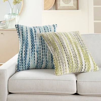 20"x20" Oversize Life Styles Spacedye Basketweave Square Throw Pillow - Mina Victory 1 20"x20" Oversize Life Styles Spacedye Basketweave Square Throw Pillow - Mina Victory