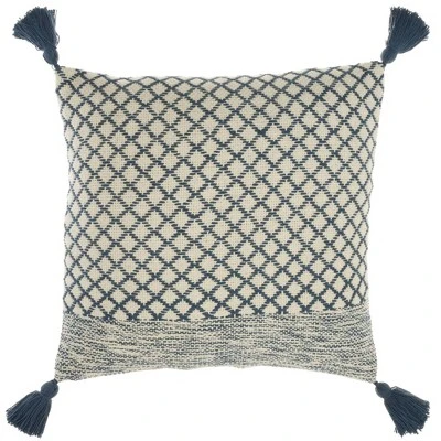 18"x18" Life Styles Lattice With Tassels Square Throw Pillow - Mina Victory 7 18"x18" Life Styles Lattice With Tassels Square Throw Pillow - Mina Victory - Image 7