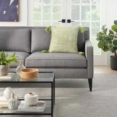 18"x18" Loops Striped Square Throw Pillow With Tassels - Mina Victory 2 18"x18" Loops Striped Square Throw Pillow With Tassels - Mina Victory - Image 2