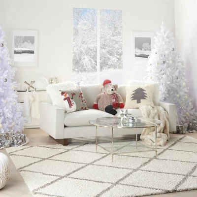 20"x20" Oversize Christmas Tree Loops Square Throw Pillow Ivory/Gray - Mina Victory 5 20"x20" Oversize Christmas Tree Loops Square Throw Pillow Ivory/Gray - Mina Victory - Image 5