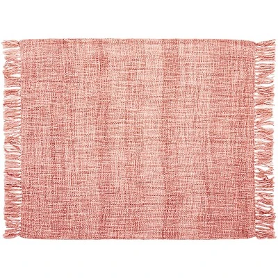 50"x60" Basket Weave Reversible Throw Blanket Pink - Mina Victory 3 50"x60" Basket Weave Reversible Throw Blanket Pink - Mina Victory - Image 3