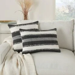 Woven Striped And Dots Indoor/Outdoor Throw Pillow - Mina Victory -Mina Comfort Outlet Store GUEST 556eeca0 6d78 4345 baeb 8327d4294db0