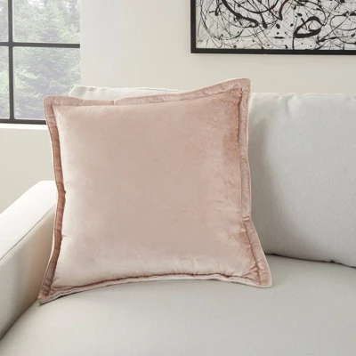 20"x20" Oversize Sofia Solid Velvet Flange Square Throw Pillow - Mina Victory 3 20"x20" Oversize Sofia Solid Velvet Flange Square Throw Pillow - Mina Victory - Image 3
