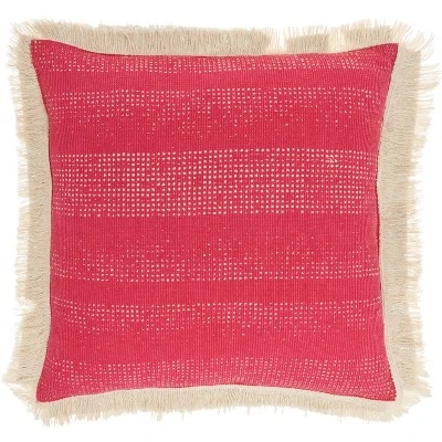 18"x18" Life Styles Stonewash Square Throw Pillow With Fringe - Mina Victory 6 18"x18" Life Styles Stonewash Square Throw Pillow With Fringe - Mina Victory - Image 6