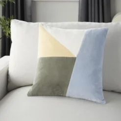 Mina Victory Life Styles Abstract Color Block Indoor Throw Pillow 18" X 18" -Mina Comfort Outlet Store GUEST 617e4dad 54b1 4ca2 ab35 3ba61e489df5