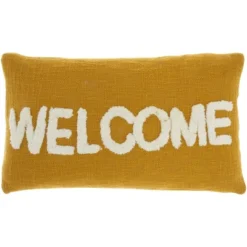 12"x21" Oversize Life Styles 'Welcome' Tufted Lumbar Throw Pillow - Mina Victory -Mina Comfort Outlet Store GUEST 65aa126b f1a1 42c2 a86c 5a5a43c65f34