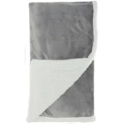 50"x60" Velvet Faux Shearling Reversible Throw Blanket - Mina Victory -Mina Comfort Outlet Store GUEST 67951417 a29e 4d26 9022 e8f2ab2ff00e