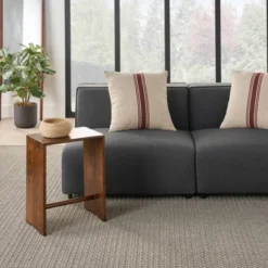 20"x20" Oversize Life Styles Woven Cotton Linen Striped Indoor Square Throw Pillow Maroon - Mina Victory -Mina Comfort Outlet Store GUEST 6b1363c5 1ab9 452c 88bb 20b867aaa857