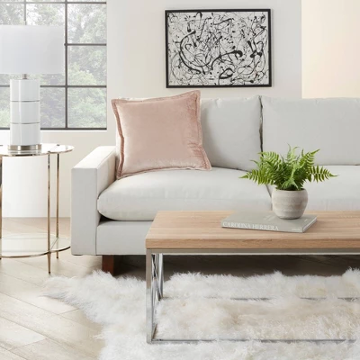 20"x20" Oversize Sofia Solid Velvet Flange Square Throw Pillow - Mina Victory 4 20"x20" Oversize Sofia Solid Velvet Flange Square Throw Pillow - Mina Victory - Image 4