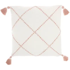 20"x20" Oversize Life Styles Braided Lattice Square Throw Pillow With Tassels - Mina Victory -Mina Comfort Outlet Store GUEST 6d9f0c77 6f5d 4684 967e 7e0f6e6213bf