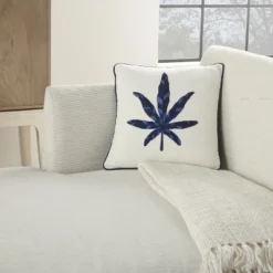 Mina Victory Royal Palm NS249 Indigo 16"X16" Throw Pillow -Mina Comfort Outlet Store GUEST 6f671ca1 0e63 47b9 9a20 8261934f518f