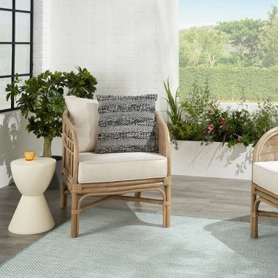 18"x18" Woven Striped And Dots Square Throw Pillow - Mina Victory 6 18"x18" Woven Striped And Dots Square Throw Pillow - Mina Victory - Image 6