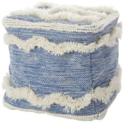 Mina Victory Life Styles Woven Chevron 16" X 16" X 16" Indoor Pouf -Mina Comfort Outlet Store GUEST 7042ba91 11cf 4920 bf1b 089685e5c1fa