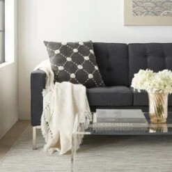 20"x20" Oversize Diamond Embroidered Dots Square Throw Pillow - Mina Victory -Mina Comfort Outlet Store GUEST 76f23263 b589 428e 93cd 32ba43c14bc3