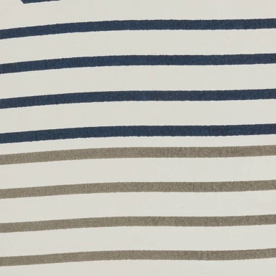 18"x18" Life Styles Geometric Lines Square Throw Pillow Light Gray/Navy - Mina Victory 5 18"x18" Life Styles Geometric Lines Square Throw Pillow Light Gray/Navy - Mina Victory - Image 5