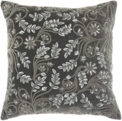 Mina Victory Luminescence Beaded Flowers Indoor Throw Pillow -Mina Comfort Outlet Store GUEST 85475a1a 33e2 4177 9d77 8ae188907a8f