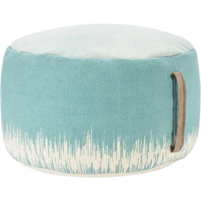 Mina Victory Life Styles Stonewash 20" X 20" X 12" Indoor Drum Pouf With Handle 13 Mina Victory Life Styles Stonewash 20" X 20" X 12" Indoor Drum Pouf With Handle - Image 13