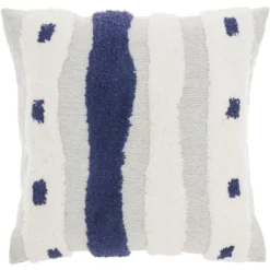 Mina Victory Life Styles Tufted Woven Waves 18"x18" Indoor Throw Pillow -Mina Comfort Outlet Store GUEST 883167f6 842a 4704 8ced 37263368fd60