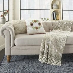 Home For The Holiday L1063 Beige 16" X 16"