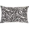 Reversible Indoor/Outdoor Rose And Zebra Print Throw Pillow Black/White - Mina Victory